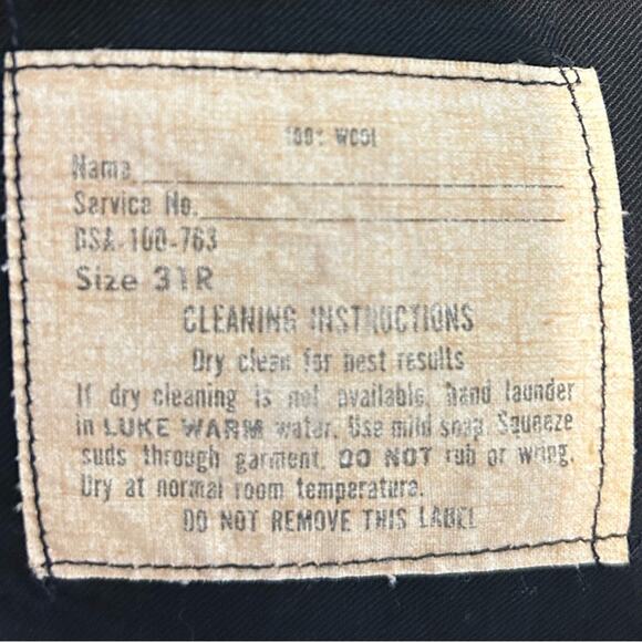 VTG Auth 60’s Navy wool 13 button Wide-Leg back lace up sailor Pants. 31R x 29 - Picture 8 of 9